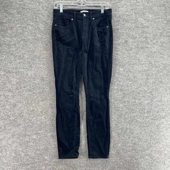 Ann Taylor Pants - Loft Pants Women 27 Plus Black Mid Rise Corduroy Curvy Skinny Flat Front Chino